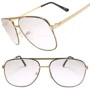 Genuine Vintage 90s 80s Square Gold Bifocal Lens Reader 1.00 Reading Glasses