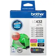 Brother LC 432 Ink Cartridges 4 Colour Value Pack