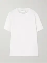 [Jil Sander] Jil Sander - Appliquéd Cotton-jersey T-shirt - White - small small White