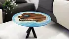 24" Ocean Wave Epoxy Resin River Coffee Table Modern Garden Console Desk Bar Dec