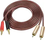 MEIRIYFA 2RCA Plugs to 2 Banana Plugs Speaker Wire, Dual Banana Plug to RCA Male Plug OFC HiFi Speaker Cable for Speaker Subwoofer - 2M