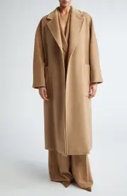 Max Mara Locri Wool & Cashmere Belted Coat in Camel at Nordstrom, Size 14