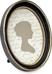 5x7 Inch Oval Vintage Picture Frame, Luxury Antique Photo Frames, Tabletop Wall Hanging, Black