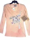 Y2K NEW Baton Shut Up Twirling Top M 90s Organic Majorette Marching Peach Silver