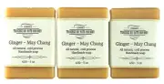 Ginger May Chang, all natural handmade soap, 3 bar pack.essential oil soap.
