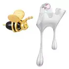 925 Sterling Silver Honey bumble Bee Earrings