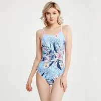 在飛比找Yahoo!奇摩拍賣優惠-女式大碼泳裝    新款高品質    花卉印花連身泳衣   
