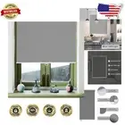 Cordless Grey Roller Window Shades - Blackout Blinds for Ultimate Room Darkening