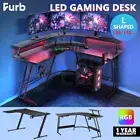 Furb Corner Gaming Desk L Shaped Computer Desk Workstation for Office Room