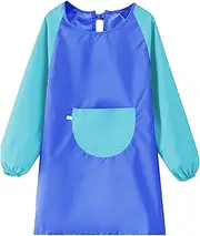 Kids Art Smock Toddler Children Painting Apron, Kids Painting Apron Waterproof Toddler Painting Smocks Long Sleeves With Pocket Age 7-11 Years for Painting, Cooking, Crafts