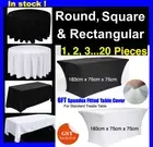 Square Rectangular Round Black White Wedding Fitted Trestle Table Cloth Cover