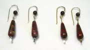 Lyn's Jewelry Poppy Jasper Teardrop Earrings Silver or Gold