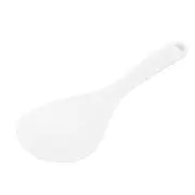 20cm Length White Plastic Reusable Rice Scoop Spoon Stripe Paddle