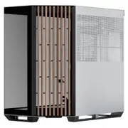 APNX V1 Mid Tower Case with Wood Panels Black and White