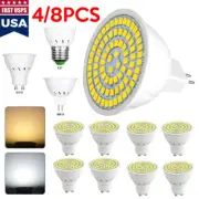 4/8PCS E27/GU10/MR16 LED Light Bulbs Spotlight 7W 2835-80SMD Bright Lamps 110V