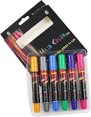 minkissy 6Pcs Temporary Hair Color Chalk Washable Hair Dye Pens for Safe Easy to Use for Parties Cosplay and Festivals Vibrant Colors for All Hair