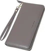 [YOUBDM] Womens Wallet RFID Large Capacity Zip Around Wallet PU Leather Credit Card Holder Clutch Wristlet Wallet Travel Purse