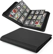 CARDBINDER Toploader Binder,Toploader Hard Cases, 9-Pocket Pages Sleeves Hold up 288 Cards.Toploader Card Binder with Sleeves for “3×4” Rigid，Card Holder(Black)