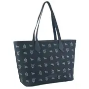 Pierre Cardin Canvas Print/Leather Trim Tote Bag 41cm - Sky Blue
