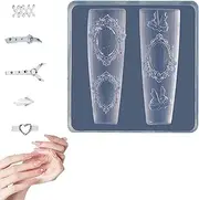 Nail Mold,Silicone Nail Molds,Silicone Nail Template Mold - Nail Decorative Silicone Mold, Nail Template Silicone Mold, Nail Making Tools