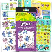 Disney Stitch Sticker Pack for Girls, Kids - Lilo and Stitch Party Favors Bundle with 6 Stitch and Angel Sticker Sheets for Kids Birthday Party Goodie Bags, Crafts, More | Stitch Party Supplies Set