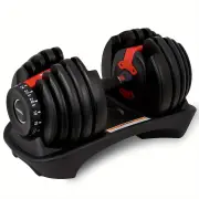 NNETM Adjustable Dumbbell 24KG with Anti-Slip Metal Handle(Black)