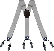 [JFFCESTORE] Men's Suspenders 6 Anti-slip Metal Clip Y Back Costume Tuxedo Dress Suspender 1.4 Inches Wide Adjustable