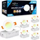 3 Inch Led Recessed Light, 3000K/ 4000K/ 5000K 3 Color Selectable, 6W=45W 450Lm