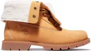 WOMEN'S TIMBERLAND *LINDEN WOODS WP FLEECE FOLD DOWN* WHEAT NUBUCK SIZE 7.5 M