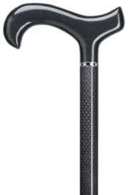 Men Derby Cane Black Triple Wound Carbon Fiber Shaft -Affordable Gift! Item #DHA