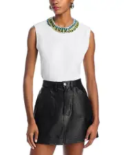 Cinq a Sept Blaine Embellished Muscle Tee