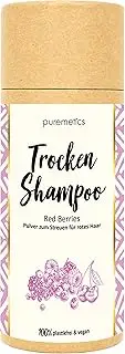 puremetics Zero Waste Red Berries Dry Shampoo (100 g) for Red Hair 100% Vegan and Plastic Free