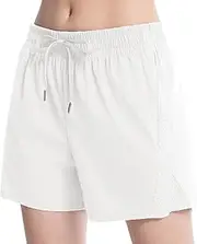 NEXSONIC Womens Athletic Shorts High Waist 3 Inch Running Shorts with Linear Quick Dry Workout Active Gym Hiking Shorts