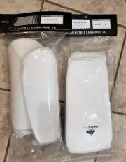 New In Packs White Cloth Sparring Gear Set - Forearm Guard and Shin Guard