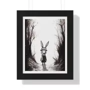 Jack Rabbit Frost Skull Ink artwork print Framed Vertical Poster 200gsm paper