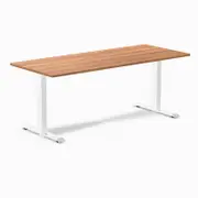 Desky Fixed Height Prime Oak Melamine Desk 1800x750mm White Leg