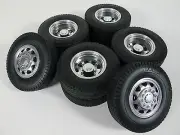 TAMIYA R/C 1/14 ALUMINUM FRONT & REAR TRUCK WHEEL RIM TIRE SEMI TRACTOR TRAILER