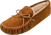 [Minnetonka] Men's Pile Lined Softsole Slipper (8.5 M US, Brown)