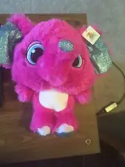 Goffa Elephant 10" Plush Fuschia pink with Blue Sparkle,NWT