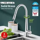 Lave Luxe Brass Kitchen Tap Pull Out Swivel Spout Laundry Sink Mixer Faucet WELS