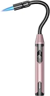 TOPKAY Torch Lighter Refillable Butane Lighter Long Flexible Neck Multipurpose Lighter for Candles Grill BBQ Fireplaces Kitchen Camping (No Prefilled)