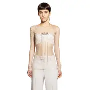 [ANN DEMEULEMEESTER] Fiene ''Ange Divine' Tulle Long Sleeve Top Beige