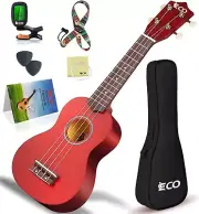 Kit de Ukelele Soprano 21" para Principiantes Niños y Adultos con Funda, Correa