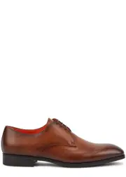 Santoni Blackout Leather Oxford Shoes - Brown - 12 12