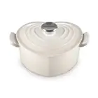 Le Creuset Cocotte D'amour 20cm 7.8 in Dune 2qt Heart Cocotte Silver knob