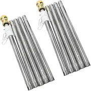 BESPORTBLE 2pcs Flagpole Porch Wall Flag Pole Bicycle Flag Pole Flag Poles for Outside American Flags Flag Pole Ground Flag Pole Handlebar Flag Holder Home Flag Pole Silver Stainless Steel