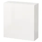 BESTÅ wall-mounted cabinet combination, white/Selsviken high-gloss/white, 60x22x64 cm