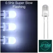 100pcs 0.5Hz 5mm Flashing LED Blinking WHITE Diffused Light Emitting Diode