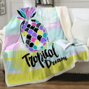 Tropical Dream a Multi Colored Pineapple Throw Blanket