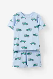 [Cotton On Kids] Cotton On Kids - Jordan Short Sleeve Pyjama Set - Dawn blue/beep beep 7 DAWN BLUE/BEEP BEEP